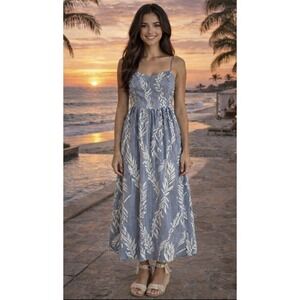 Lilly Pulitzer Aviana Maxi Dress Blue Ibiza Cabana Coral Reef Coastal Luxury - 2